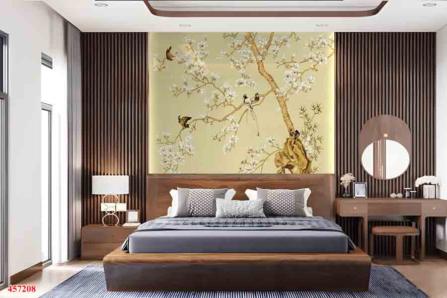 Nhựa Ốp Tường Kết hợp tranh hoa hiện đại